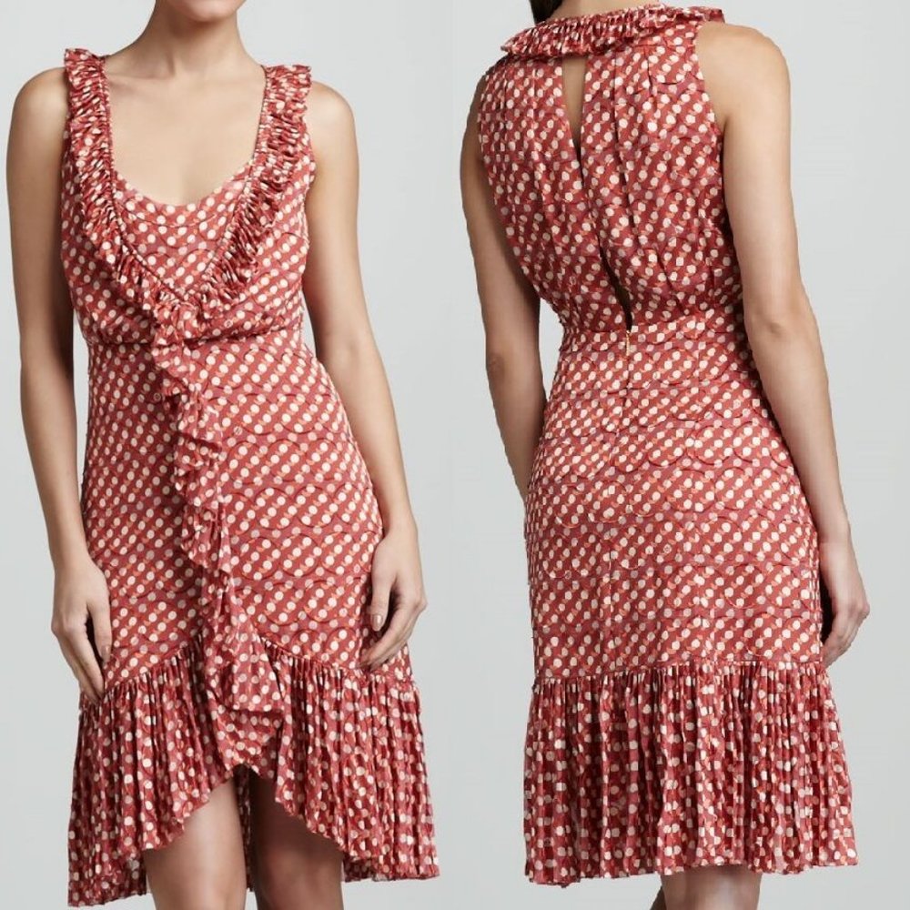 Tory Burch | Polka Dot Silk Blend Dress - Picture 2 of 7